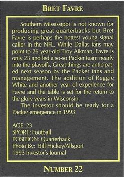 1993 The Investor's Journal #22 Brett Favre Back