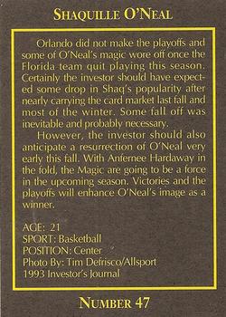 1993 The Investor's Journal #47 Shaquille O'Neal Back