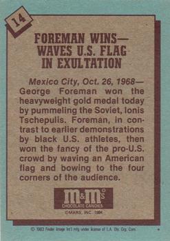 1983-84 Topps M&M's Olympic Heroes #14 George Foreman Back
