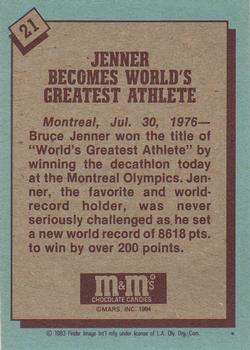 1983-84 Topps M&M's Olympic Heroes #21 Bruce Jenner Back