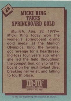 1983-84 Topps M&M's Olympic Heroes #23 Micki King Back