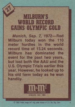 1983-84 Topps M&M's Olympic Heroes #27 Rod Milburn Back