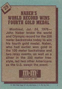 1983-84 Topps M&M's Olympic Heroes #29 John Naber Back