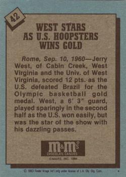 1983-84 Topps M&M's Olympic Heroes #42 Jerry West Back
