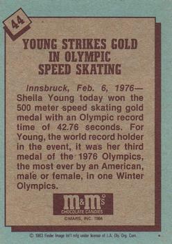1983-84 Topps M&M's Olympic Heroes #44 Sheila Young Back