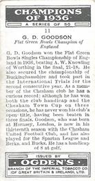 1937 Ogden's Champions of 1936 #11 G.D. Goodson Back