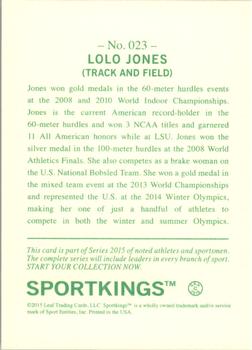2015 Leaf Sportkings #23 Lolo Jones Back