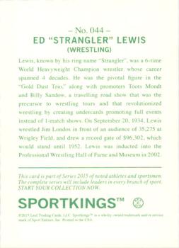 2015 Leaf Sportkings #44 Ed Lewis Back