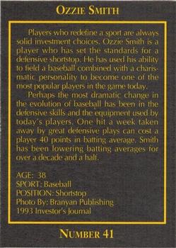 1993 The Investor's Journal - Red #41 Ozzie Smith Back