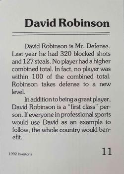 1992 Investor's Journal #11 David Robinson Back