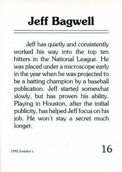 1992 Investor's Journal #16 Jeff Bagwell Back