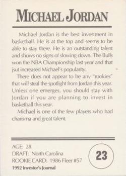 1992 Investor's Journal #23 Michael Jordan Back