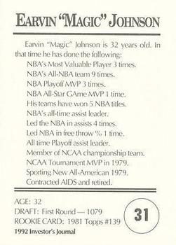 1992 Investor's Journal #31 Magic Johnson Back