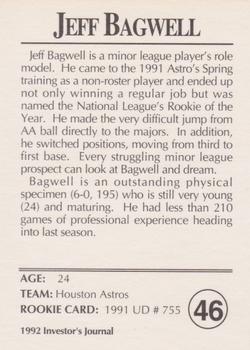 1992 Investor's Journal #46 Jeff Bagwell Back