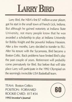 1992 Investor's Journal #60 Larry Bird Back