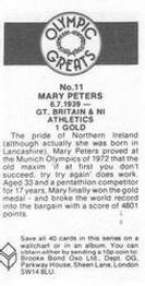 1988 Brooke Bond Olympic Greats #11 Mary Peters Back