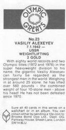 1988 Brooke Bond Olympic Greats #23 Vasiliy Alexeyev Back