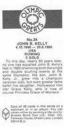 1988 Brooke Bond Olympic Greats #34 John B. Kelly Back