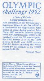 1992 Brooke Bond Olympic Challenge #7 Eric Heiden Back
