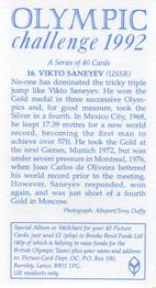 1992 Brooke Bond Olympic Challenge #16 Vikto Saneyev Back