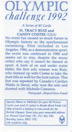 1992 Brooke Bond Olympic Challenge #31 Tracy Ruiz / Candy Costee Back