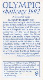 1992 Brooke Bond Olympic Challenge #36 Colin Jackson Back