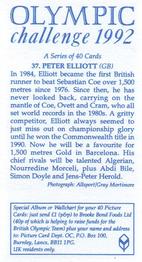 1992 Brooke Bond Olympic Challenge #37 Peter Elliott Back