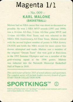 2015 Leaf Sportkings - Printing Plate Magenta #9 Karl Malone Back
