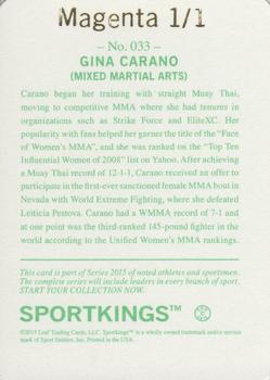 2015 Leaf Sportkings - Printing Plate Magenta #33 Gina Carano Back