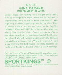 2015 Leaf Sportkings - Mini #33 Gina Carano Back