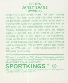 2015 Leaf Sportkings - Mini Green #26 Janet Evans Back