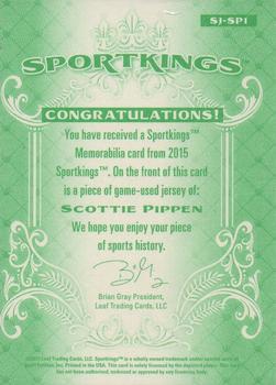 2015 Leaf Sportkings - Sportkings Memorabilia #SJ-SP1 Scottie Pippen Back