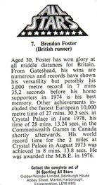 1979 Golden Wonder Sporting All Stars #7 Brendan Foster Back