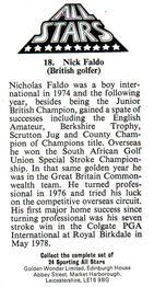 1979 Golden Wonder Sporting All Stars #18 Nick Faldo Back