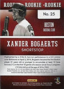 2014 Panini The National Convention #25 Xander Bogaerts Back