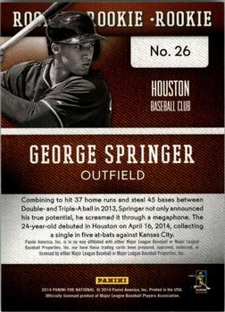 2014 Panini The National Convention #26 George Springer Back
