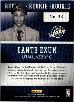 2014 Panini The National Convention #33 Dante Exum Back