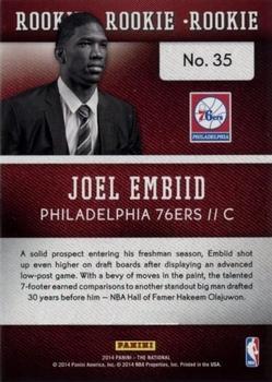 2014 Panini The National Convention #35 Joel Embiid Back