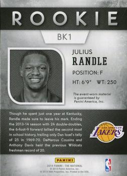 2014 Panini The National Convention - Rookie Materials Basketball Lava Flow #BK1 Julius Randle Back