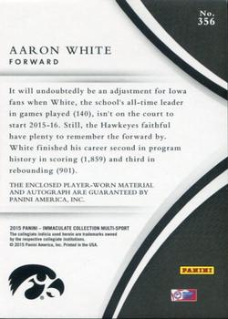 2015 Panini Immaculate Collection Collegiate - Basketball Patch Autographs #356 Aaron White Back