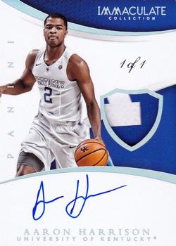 2015 Panini Immaculate Collection Collegiate - Basketball Patch Autographs Platinum #367 Aaron Harrison Front