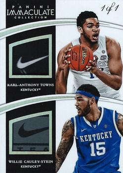 2015 Panini Immaculate Collection Collegiate - Combos Tags #17 Karl-Anthony Towns / Willie Cauley-Stein Front