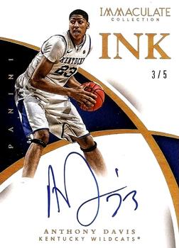 2015 Panini Immaculate Collection Collegiate - Immaculate INK Gold #5 Anthony Davis Front