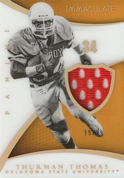2015 Panini Immaculate Collection Collegiate - Immaculate Numbers Memorabilia #62 Thurman Thomas Front
