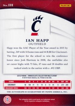 2015 Panini Immaculate Collection Collegiate - Immaculate Numbers Rookie Autographs #390 Ian Happ Back