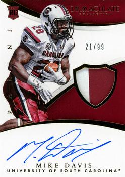 2015 Panini Immaculate Collection Collegiate - Immaculate Signature Patches Rookie #317 Mike Davis Front