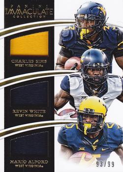 2015 Panini Immaculate Collection Collegiate - Trios #8 Charles Sims / Kevin White / Mario Alford Front