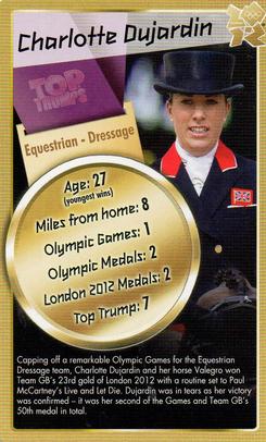 2012 Top Trumps Gold 30 Legends of London 2012 #NNO Charlotte Dujardin Front