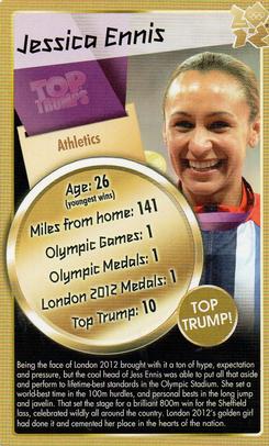 2012 Top Trumps Gold 30 Legends of London 2012 #NNO Jessica Ennis Front