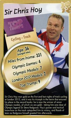 2012 Top Trumps Gold 30 Legends of London 2012 #NNO Sir Chris Hoy Front